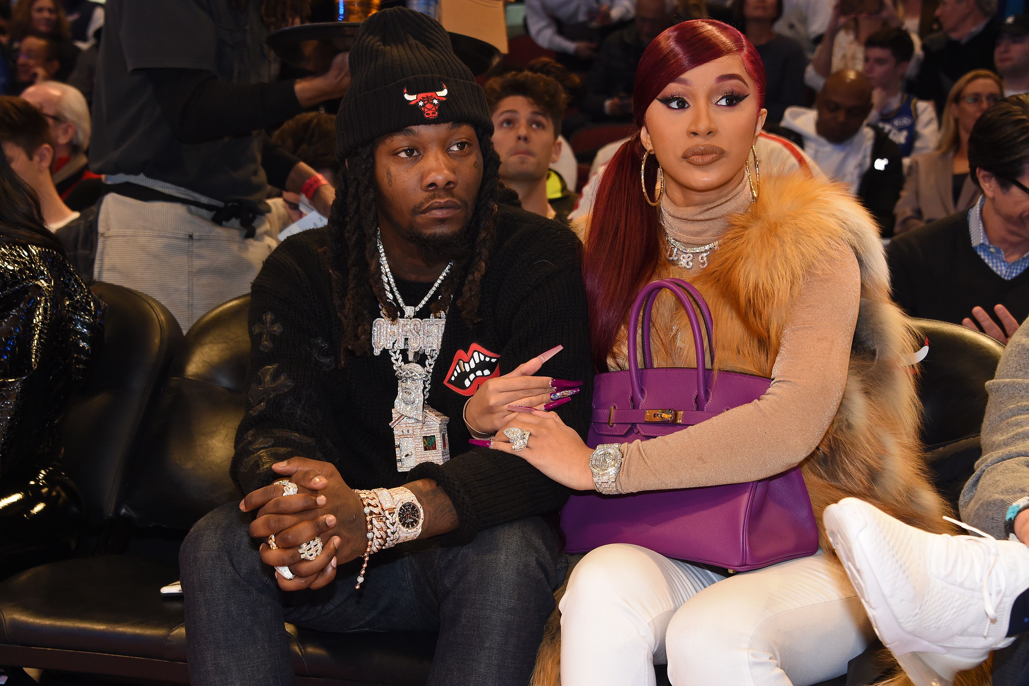 Rappers Offset and Cardi B at the 69th NBA All-Star Game as part of the 2020 NBA All-Star Weekend on February 16, 2020 | Photo: Getty Images