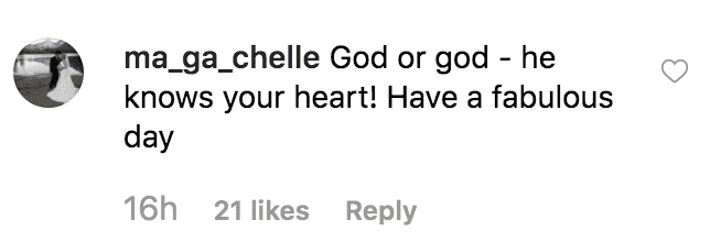 Fan comment on LyAnn Rimes post. | Source: Instagram/leannrimes