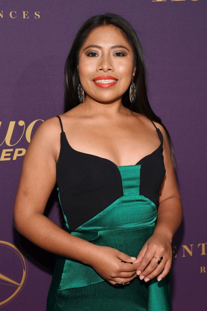 Yalitza Aparicio con los aretes de la diseñadora mexicana. Fuente: Getty Yalitza Aparicio con los aretes de la diseñadora mexicana. Fuente: Getty