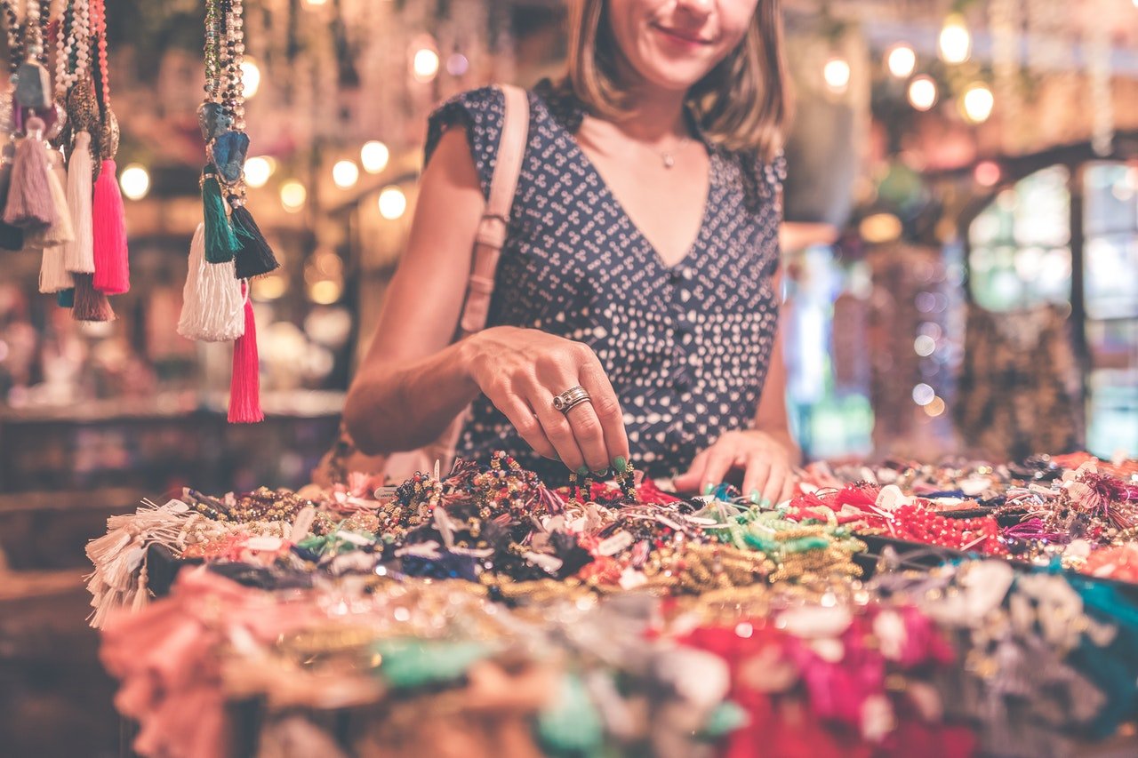 The woman visited the jewelry section in a thrift store | Source: Pexels