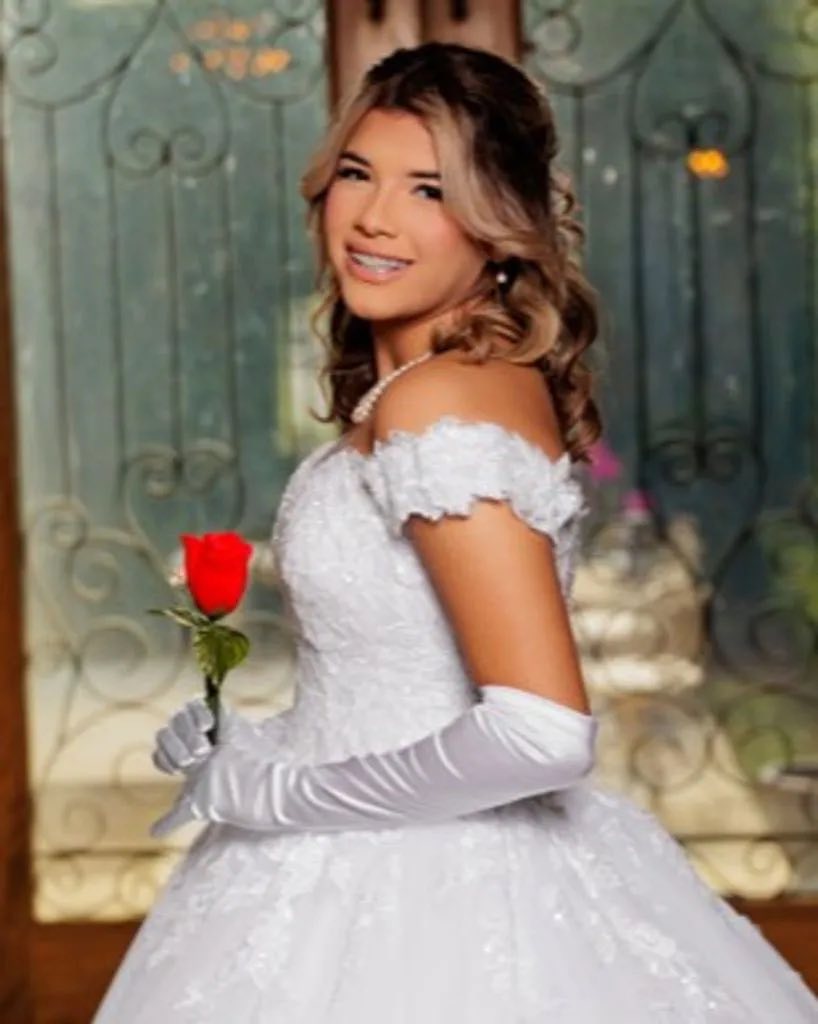 Larissa Rodriguez in a dress from a photo shared on April 10, 2026 | Source: Facebook/News with Jahlen