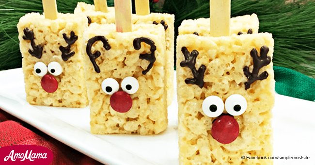 Pretty much the cutest dessert recipe for the holidays - Reindeer Rice Krispies!