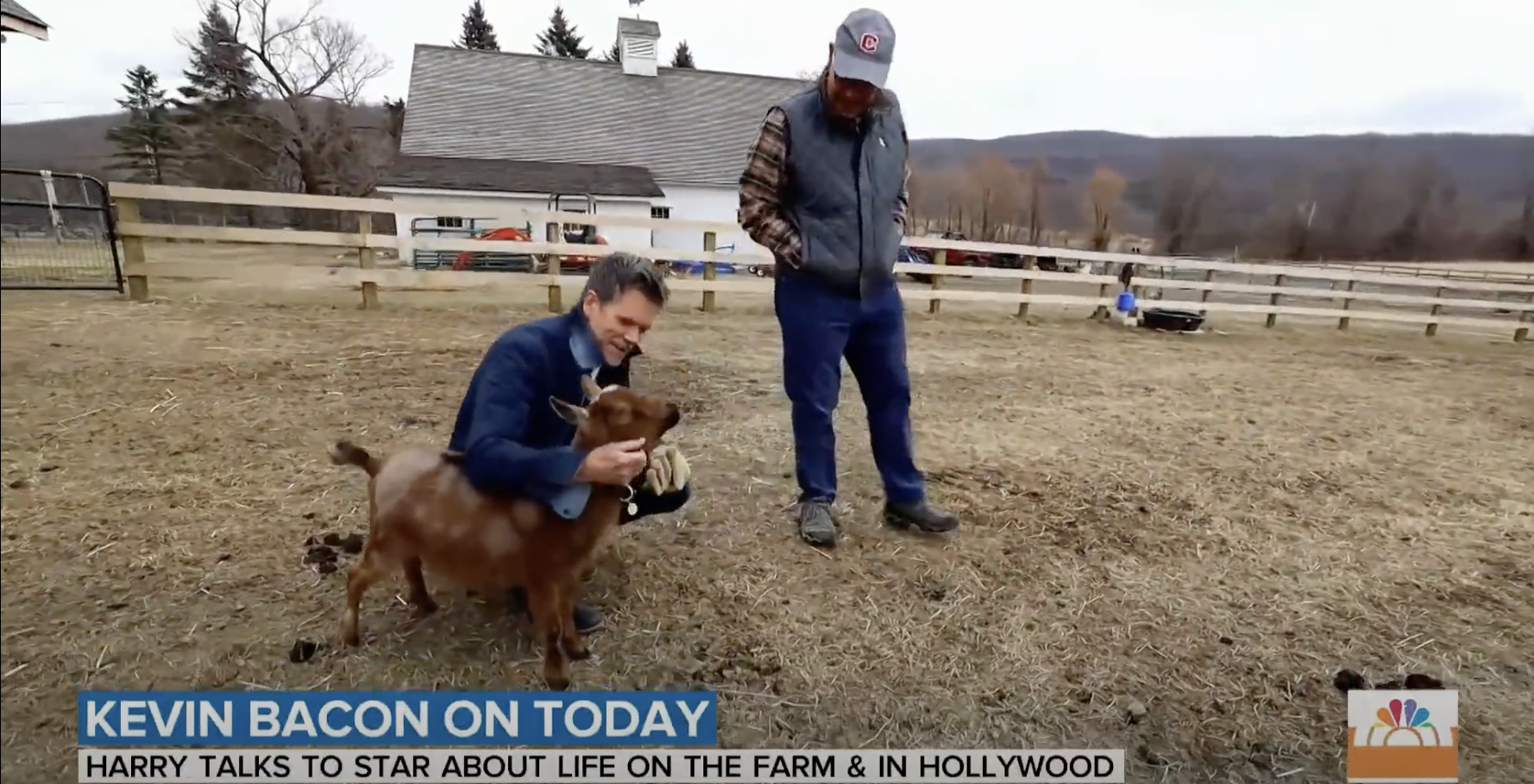 Kevin Bacon holding one of his animals | Source: YouTube/@TODAY