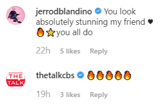Jerrod Blandino and The Talk commented on Marie Osmond's Post | Instagram: @marieosmond