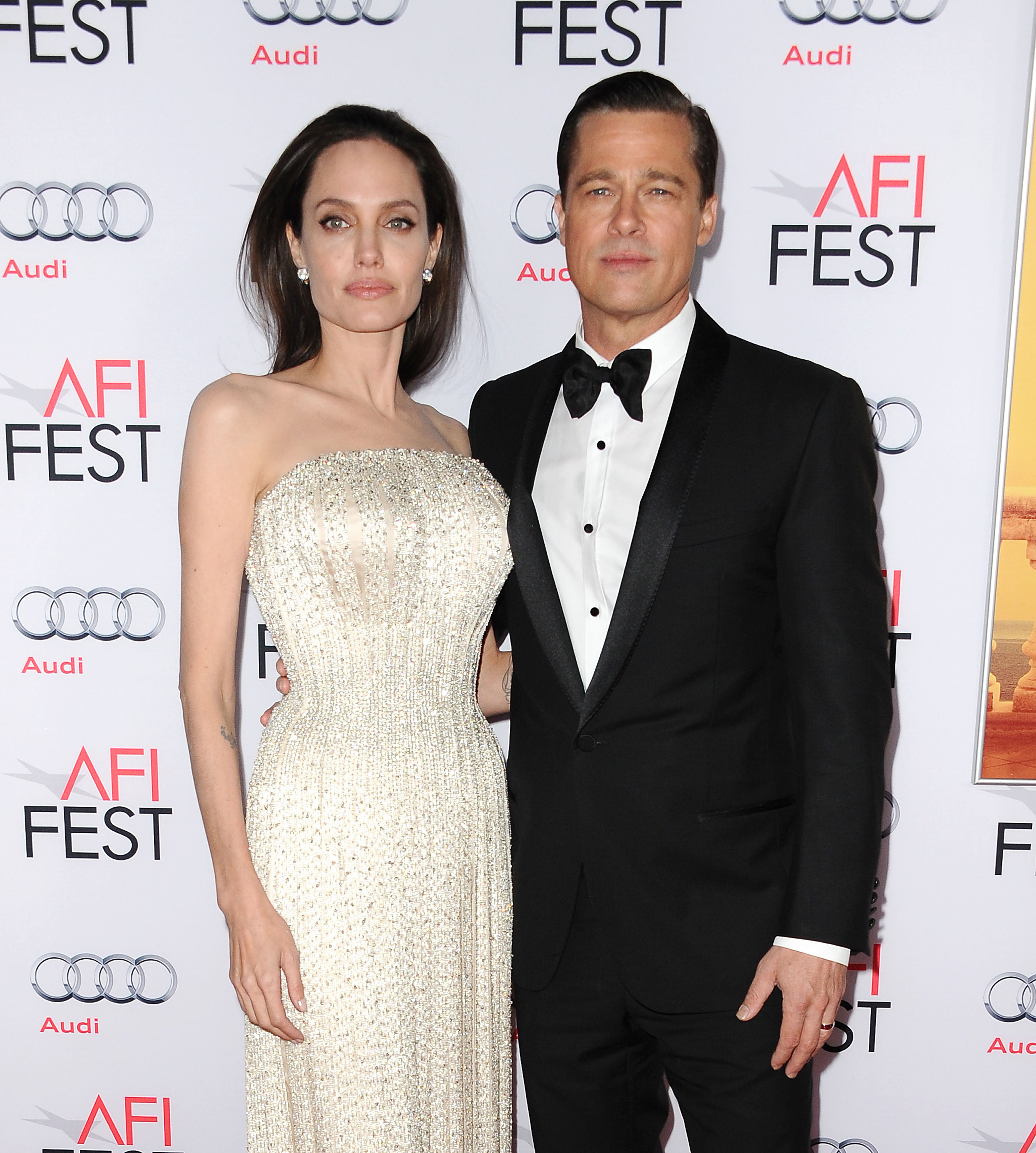 Angelina Jolie and Brad Pitt attend the premiere of "By the Sea" at the AFI Fest at TCL Chinese 6 Theatres in Hollywood, California, on November 5, 2015. | Source: Getty Images