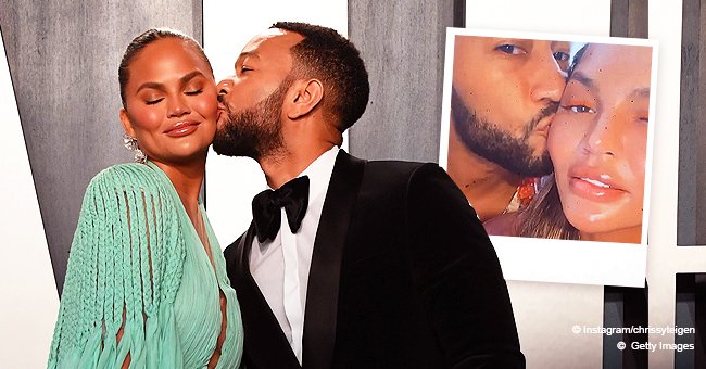 John Legend Plants A Kiss On Chrissy Teigens Cheek While On Vacation