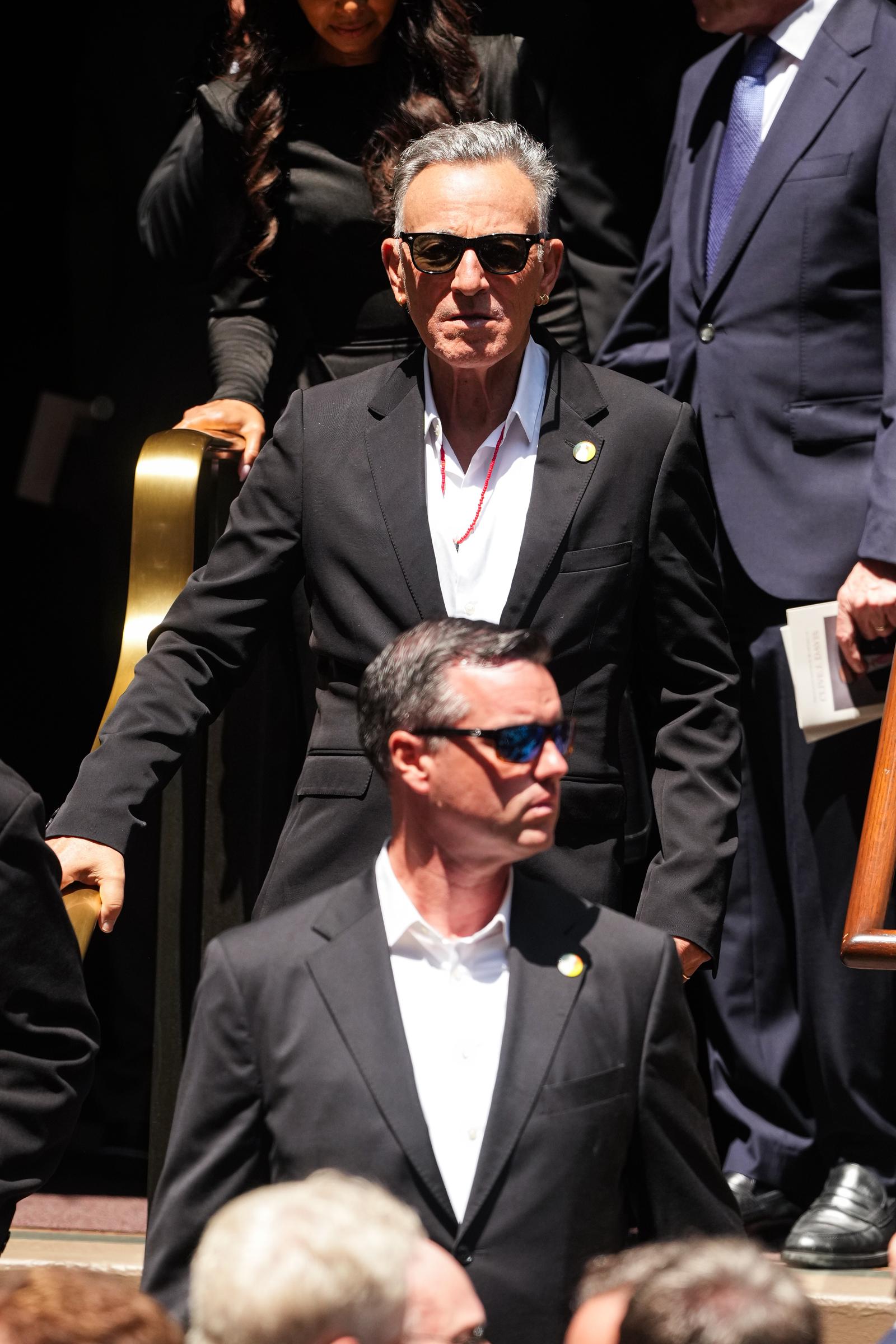 Bruce Springsteen was among the many music legends who gathered at Central Synagogue to honor the life and legacy of Clive Davis. | Source: Getty Images