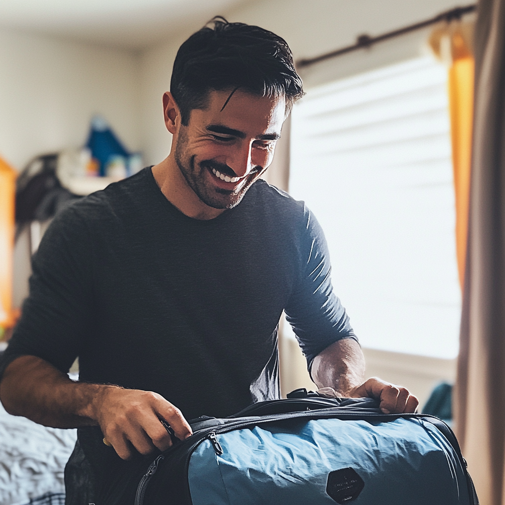 A man packing a suitcase | Source: Midjourney