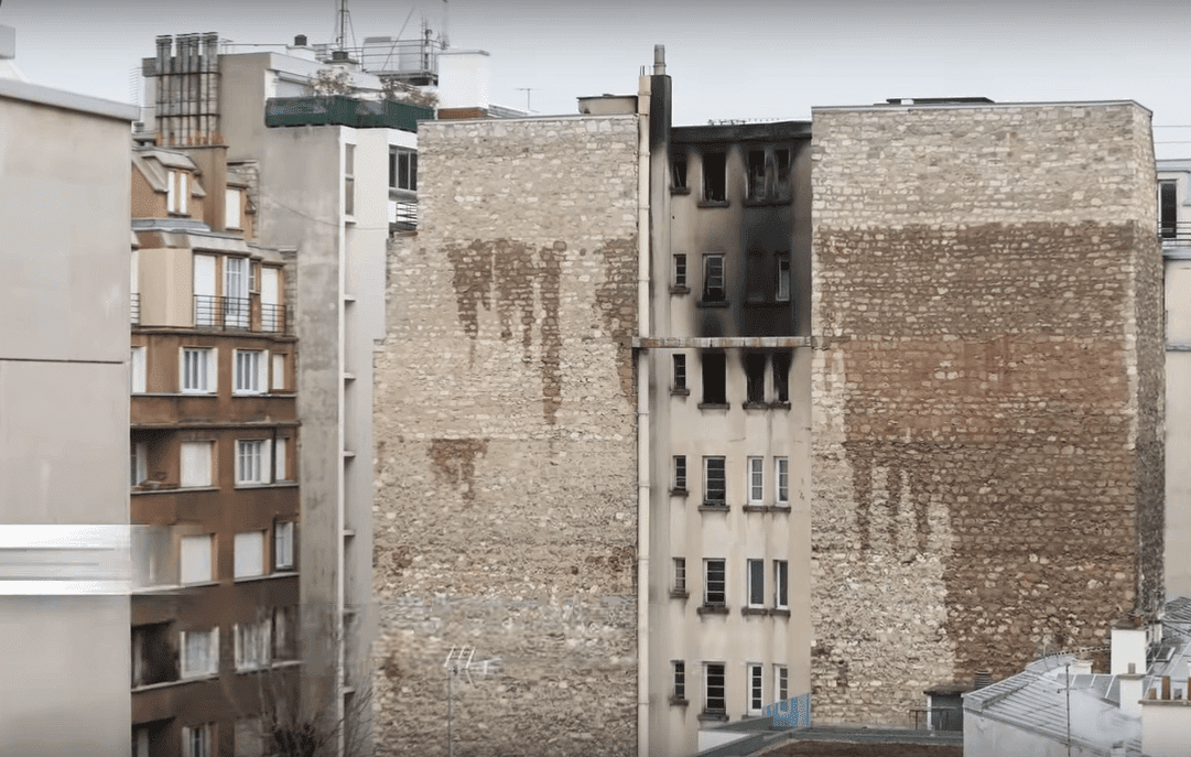 Des images de l'immeuble aprs l'incendie | Youtube/Le Parisien