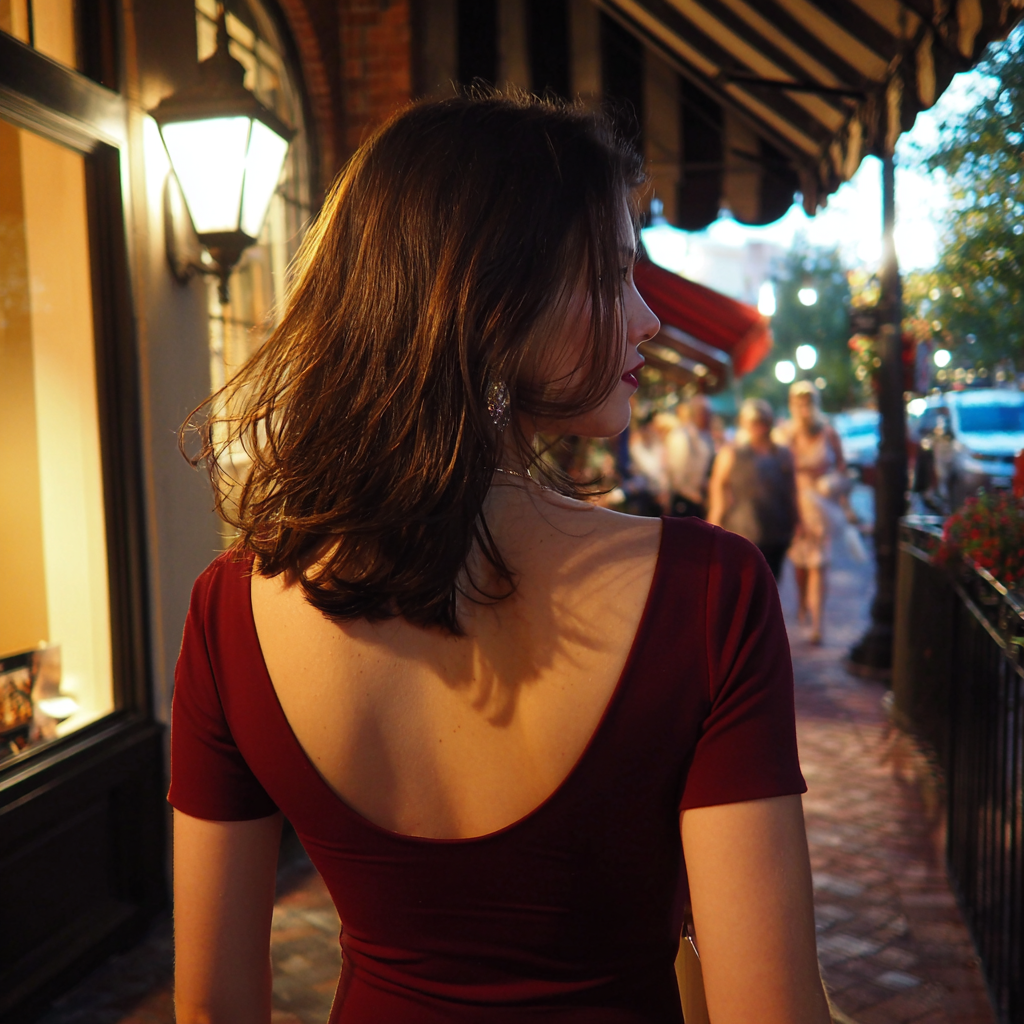A woman walking on a sidewalk | Source: Midjourney