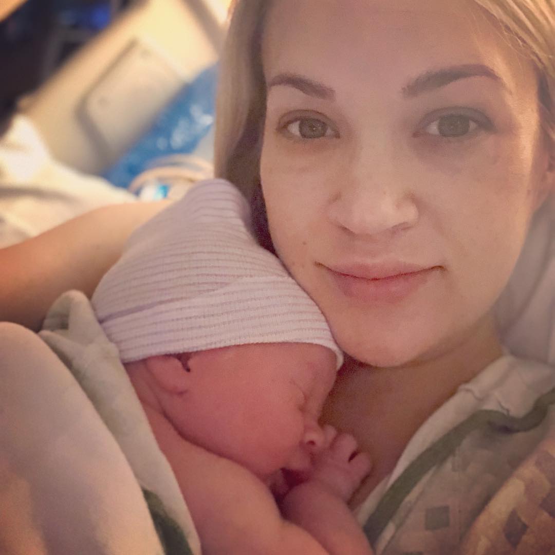 Proud mother, Carrie Underwood, shares first photos of newborn Jacob Bryan Fisher. Photo credit: Instagram/@carrieunderwood