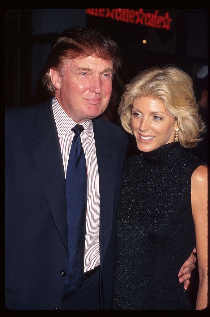 Real estate mogul Donald Trump and wife Marla Maples attend the premiere of "Tin Cup" | Photo: Getty Images