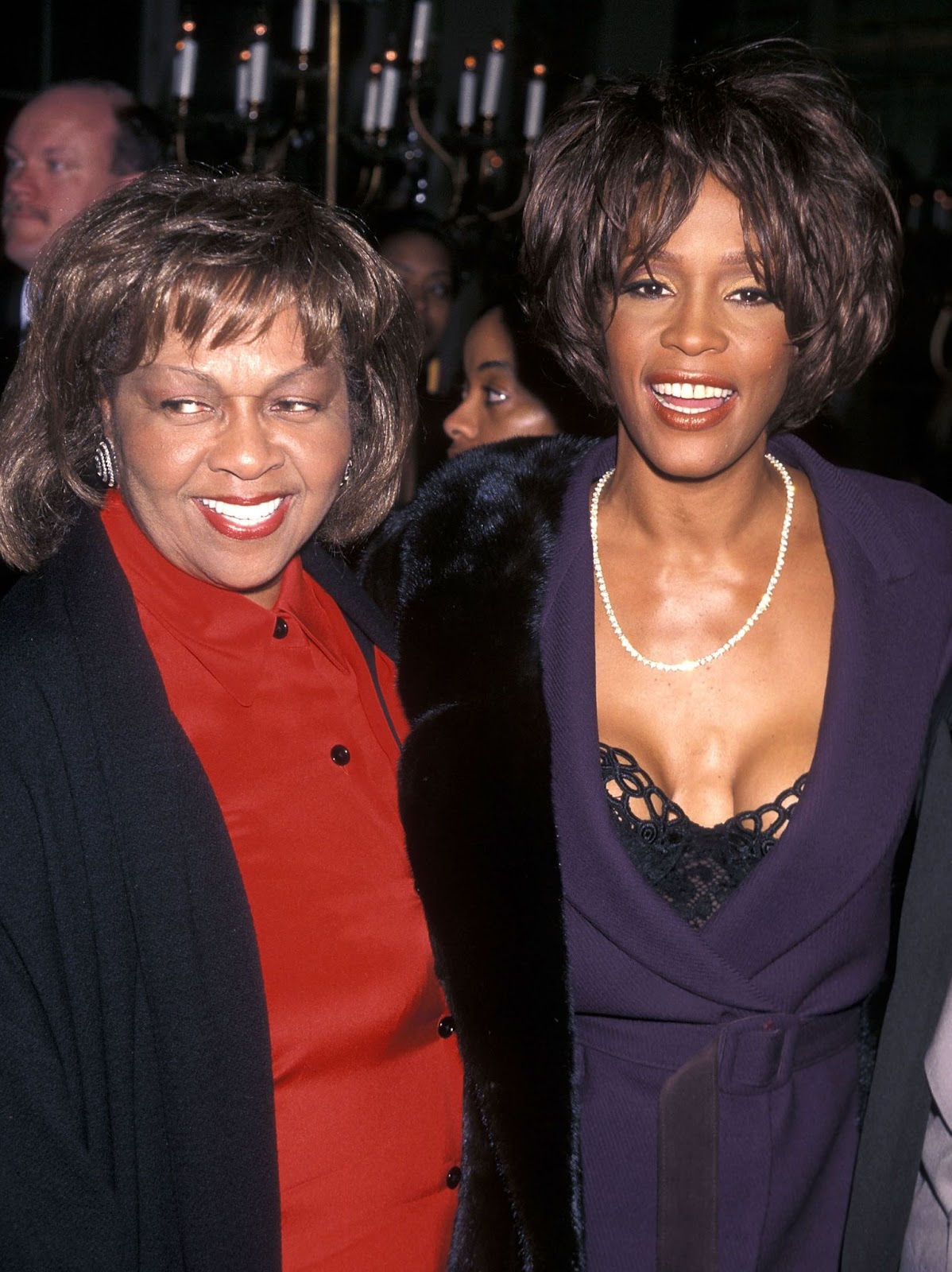 Cissy and Whitney Houston at the 40th Annual Grammy Awards pre-party on February 24, 1998, in New York. | Source: Getty Images