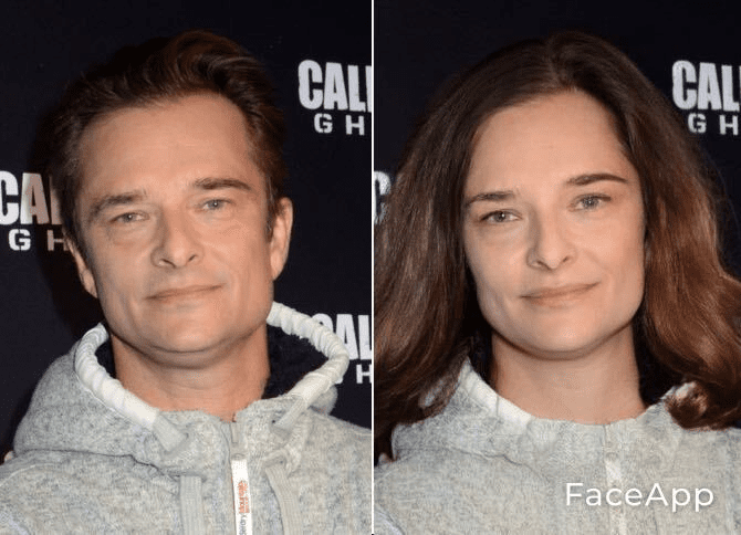 David Hallyday en femme. l Source : Getty Images/Face App David Hallyday en femme. l Source : Getty Images/Face App