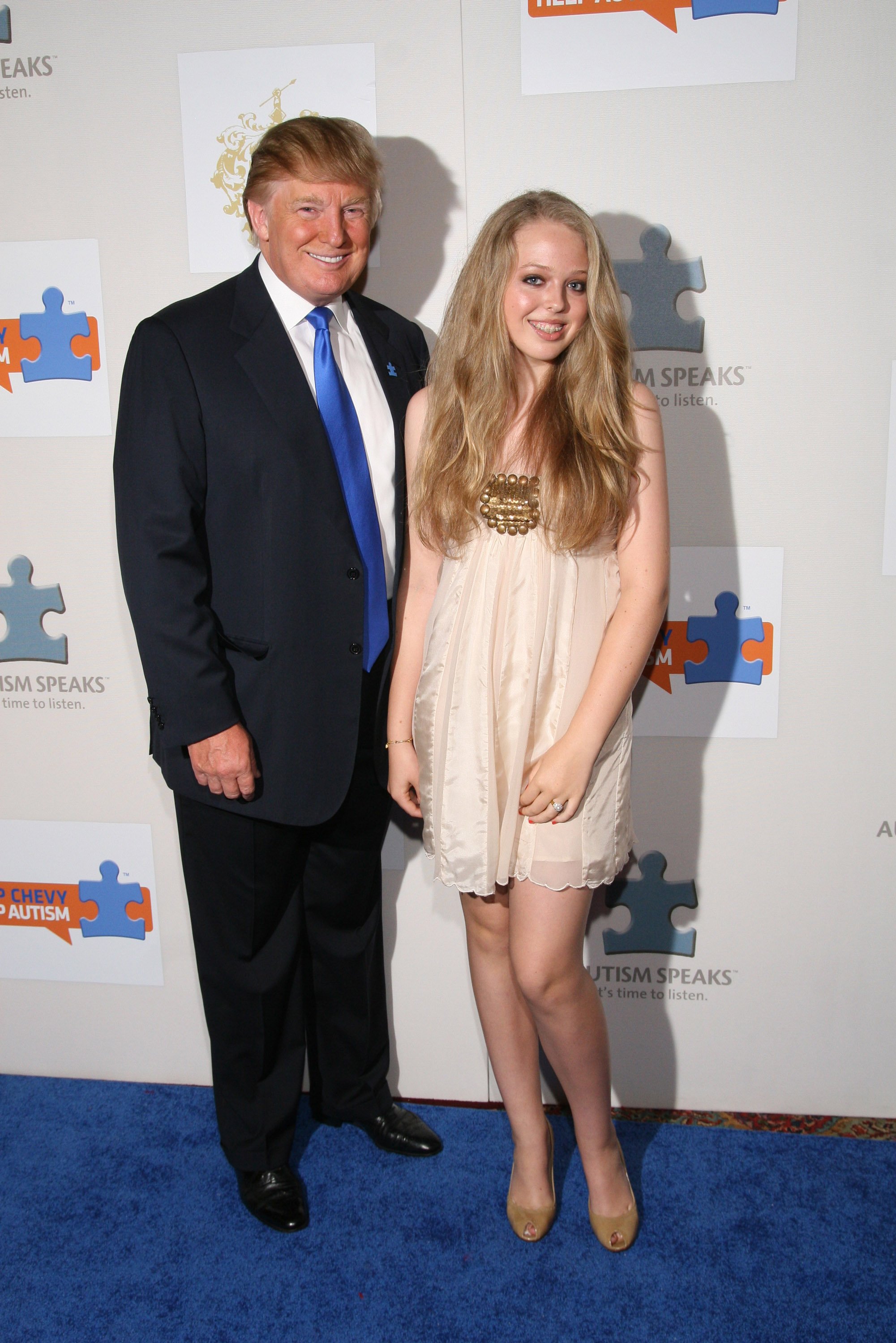 Donald Trump and Tiffany Trump pose on the red carpet for Autism Speaks at the Mar-a-lago Club on March 30, 2008 in Palm Beach, Florida. | Photo: GettyImages