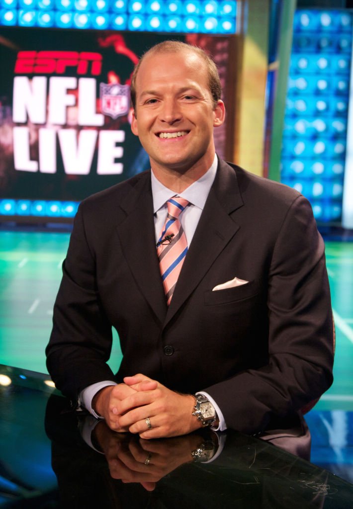 ESPN anchor Tim Hasselbeck is shown posing for a photo on the NFL studio set in Bristol, Connecticut on August 11, 2008 | Photo: GettyImages