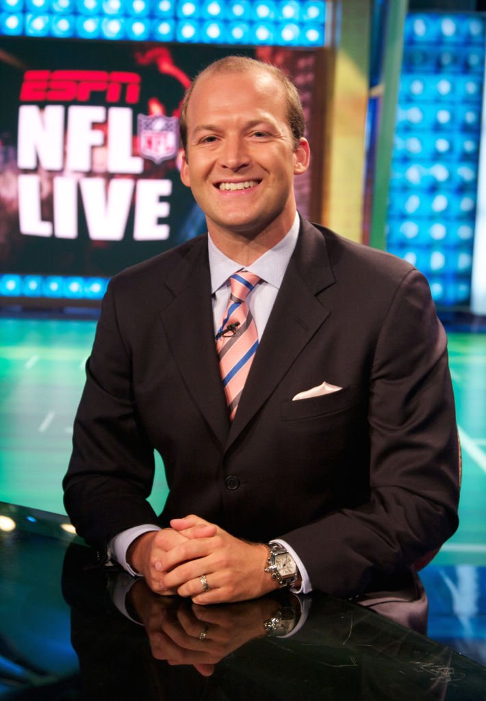 ESPN anchor Tim Hasselbeck is shown posing for a photo on the NFL studio set in Bristol, Connecticut on August 11, 2008 | Photo: Getty Images