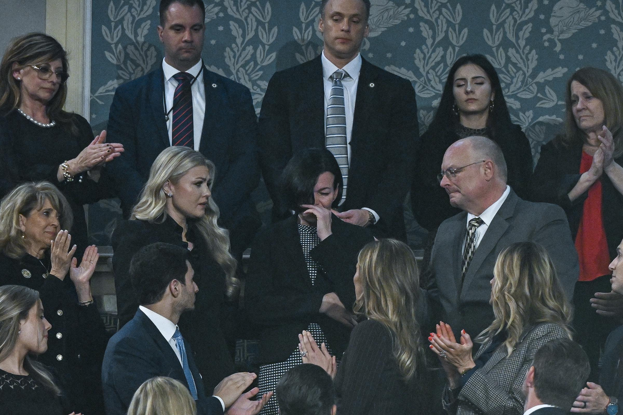 Anna Zarutska is recognized as US President Donald Trump delivers the State of the Union address during a joint session of Congress in the House Chamber at the Capitol on February 24, 2026, in Washington, DC | Source: Getty Images
