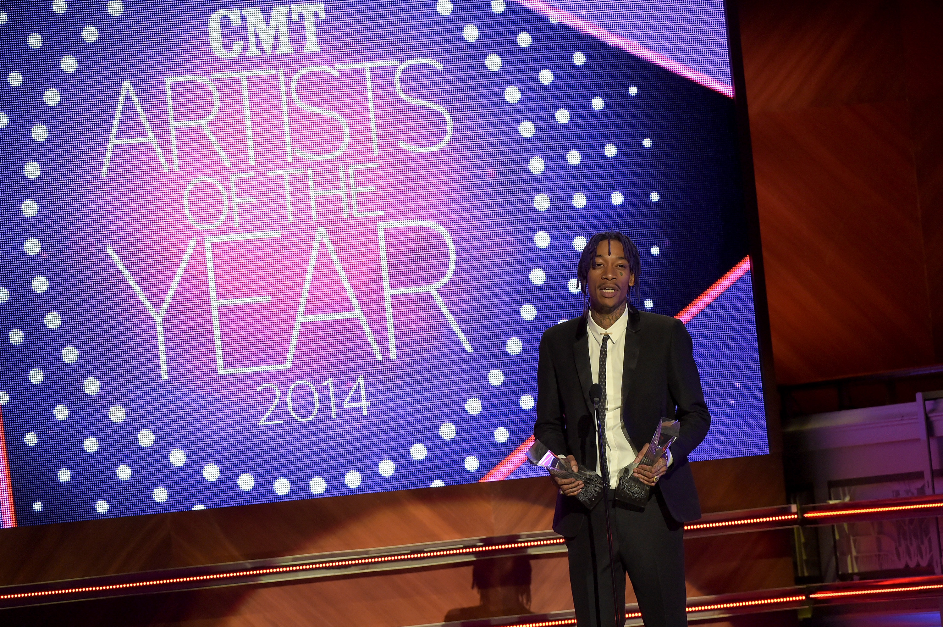 Wiz Khalifa during the 2014 CMT Artists of the Year event at the Schermerhorn Symphony Center on December 2 in Nashville, Tennessee. | Source: Getty Images