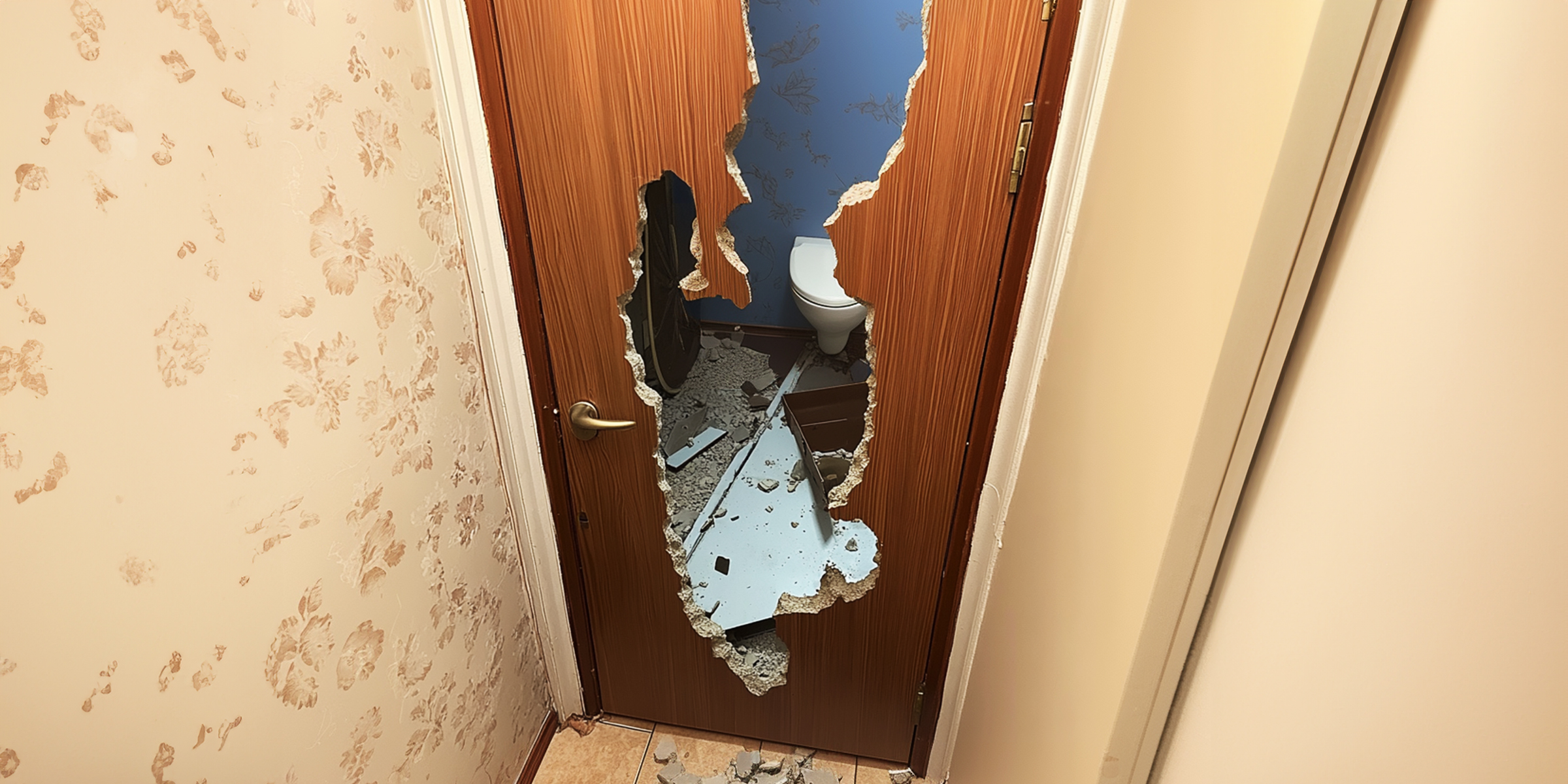 A broken bathroom door | Source: Amomama