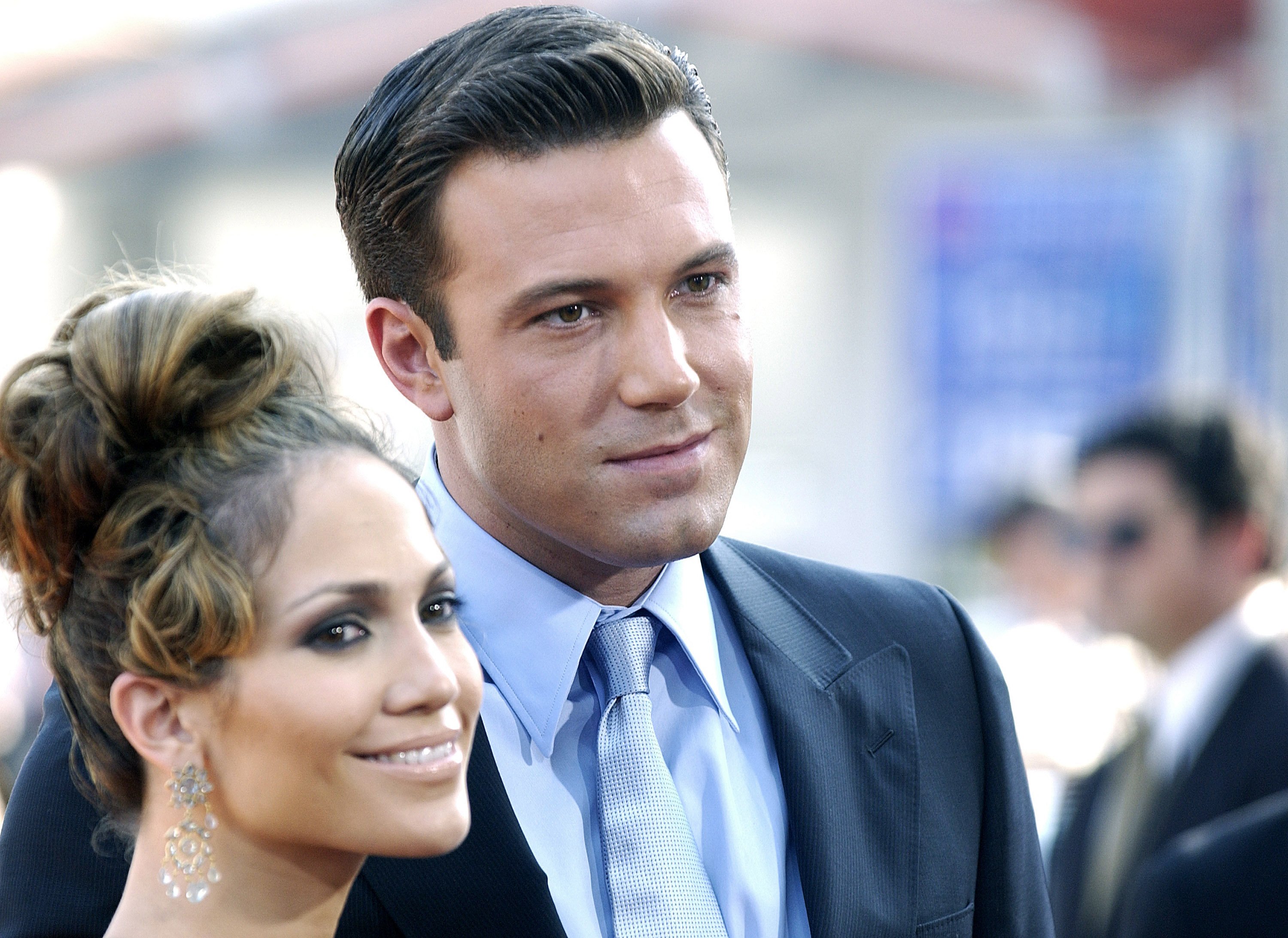 Jennifer Lopez & Ben Affleck during "Gigli" California Premiere at Mann National in Westwood, California, United States, 2003 | Source: Getty Images