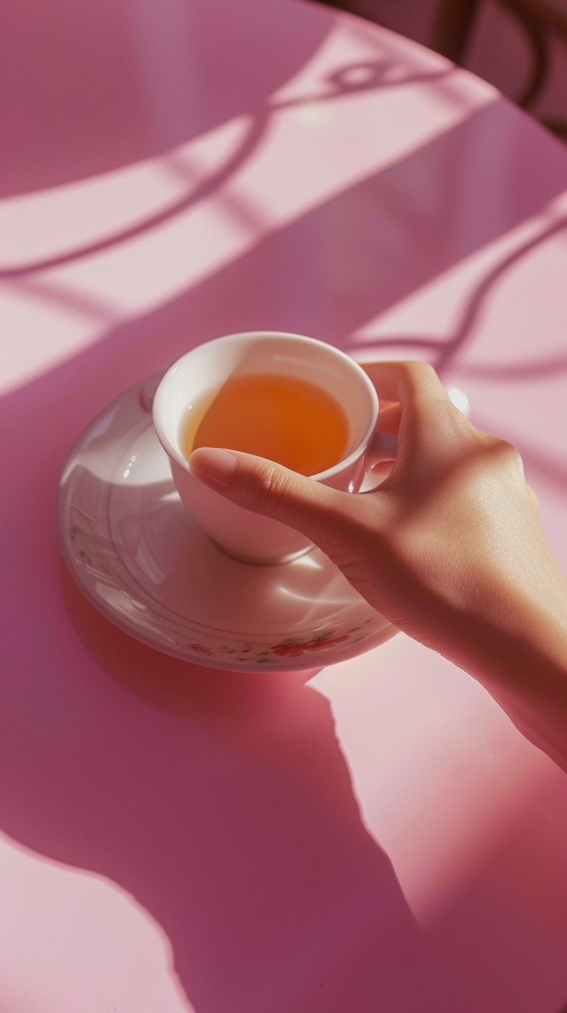 A person holding a cup of tea | Source: Midjourney