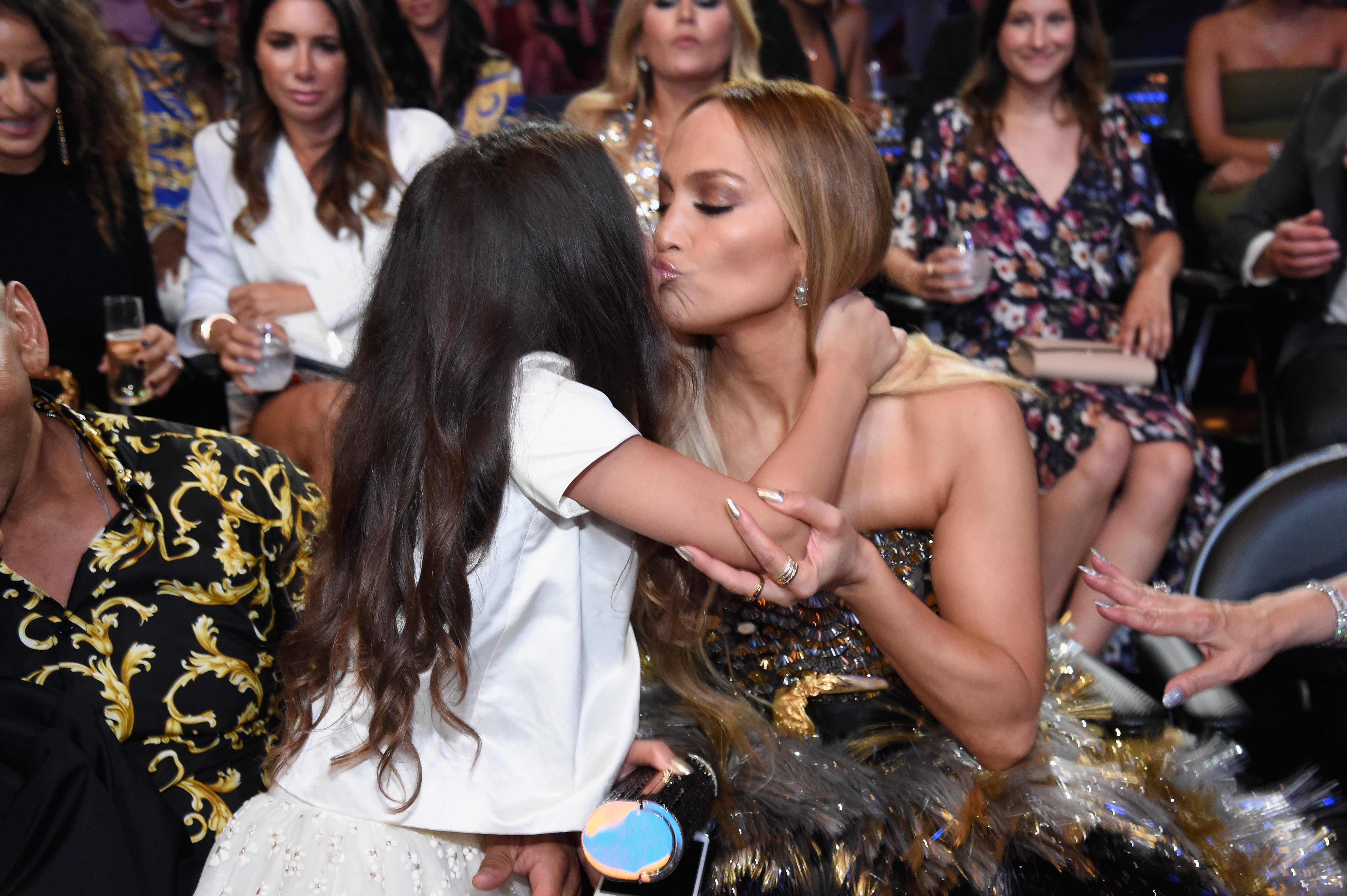 Emme Maribel Muniz and Jennifer Lopez during the 2018 MTV Video Music Awards at Radio City Music Hall on August 20, 2018, in New York City. | Source: Getty Images