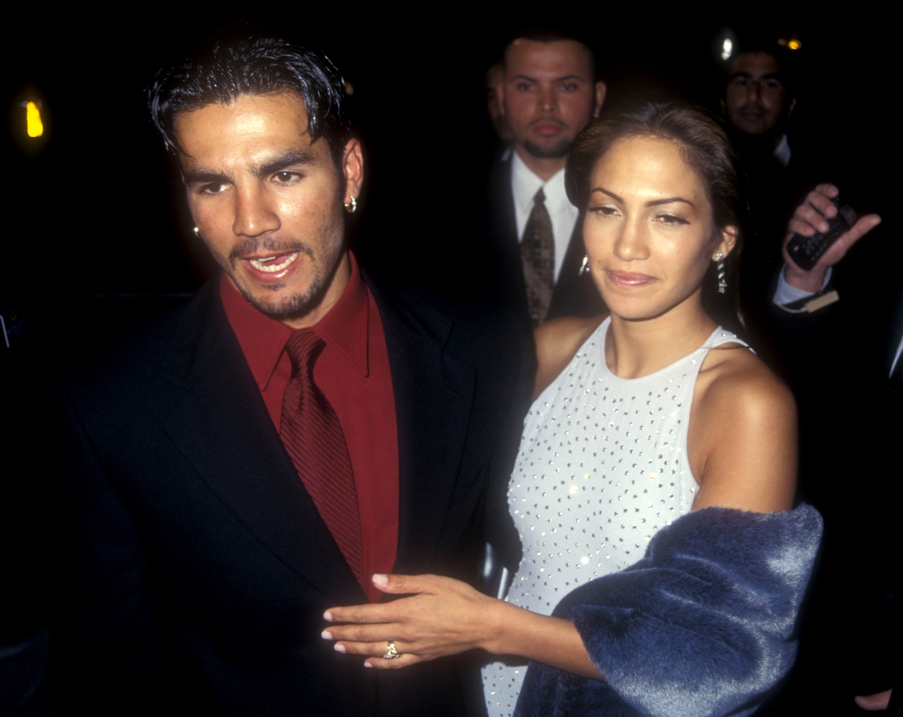 Jennifer Lopez and Ojani Noa at Pacific Cinerama Dome in Hollywood, California in 1997 | Source: Getty Images
