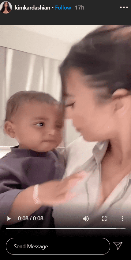 Kim Kardashian carrying her son, Psalm West in a video posted on her Instagram Story. | Photo: Instagram.com/kimkardashian