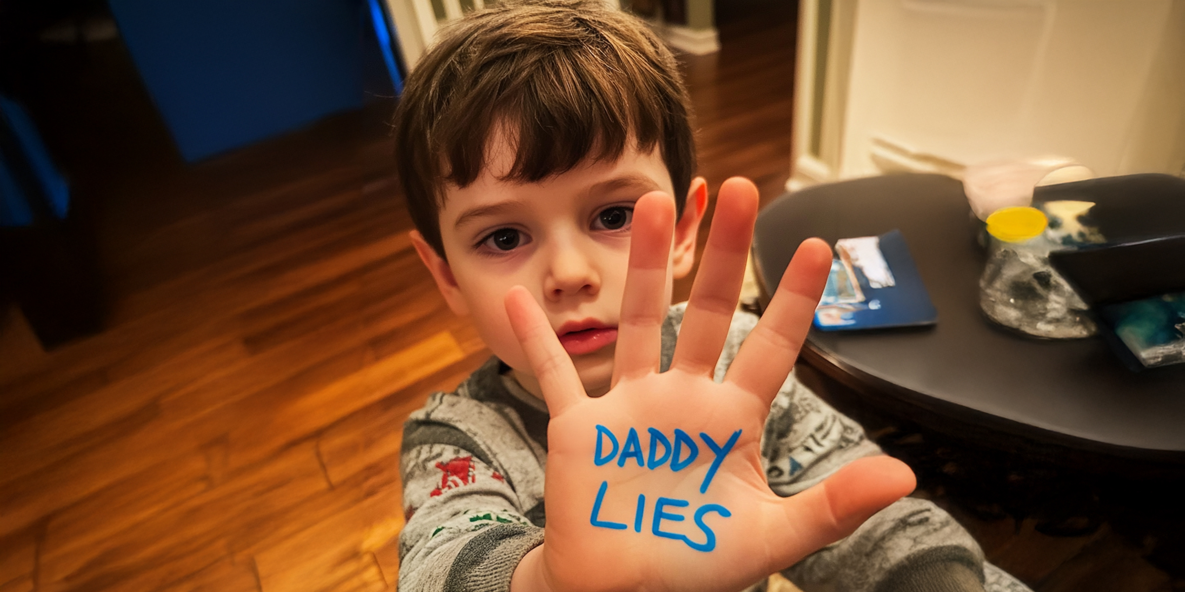 A boy with words written on his palm | Source: Amomama