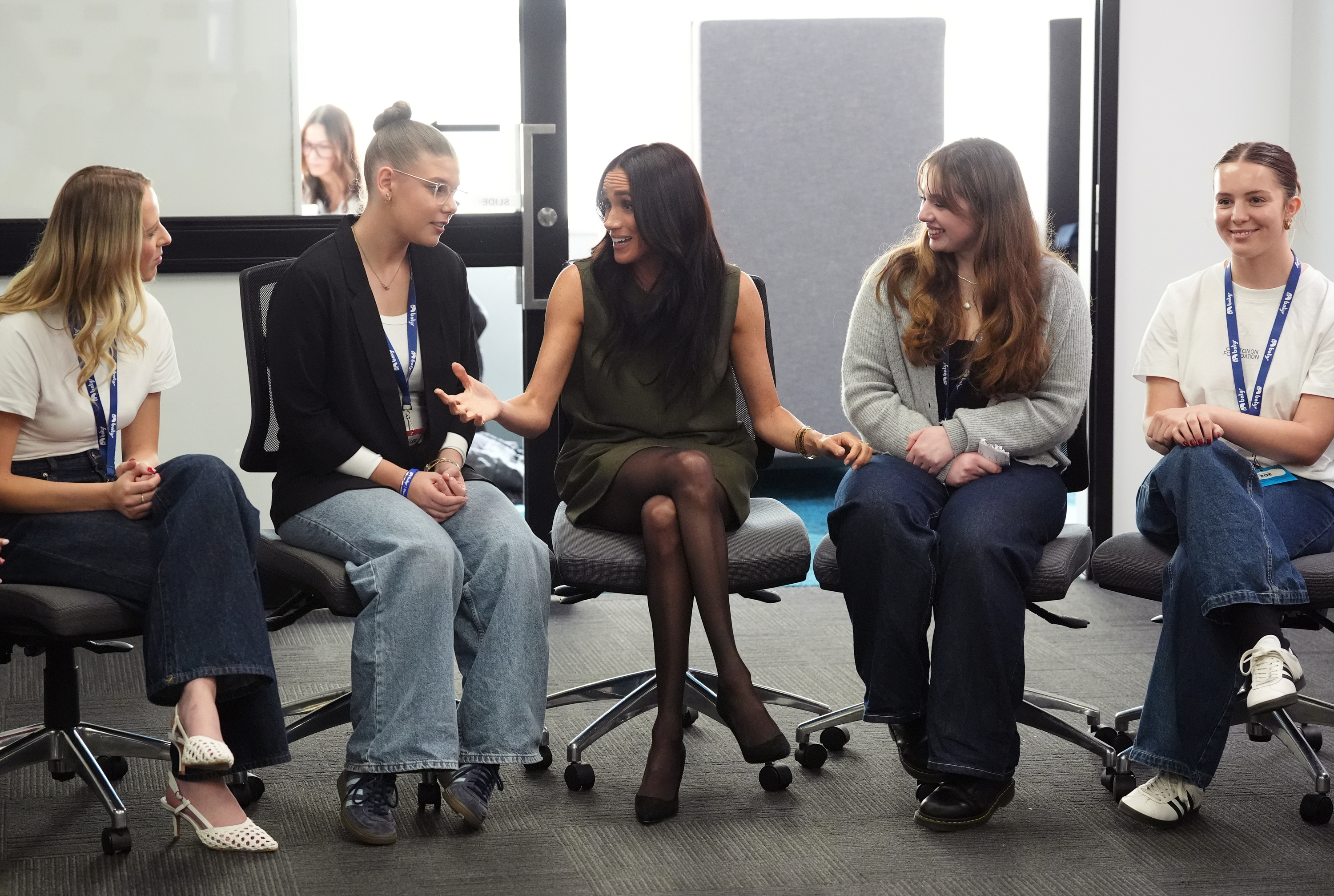 Meghan, Duchess of Sussex meets advocates during a visit to Batyr, a mental health engagement programme, at Swinburne University of Technology in Hawthorn on day three of the royal trip with Prince Harry, Duke of Sussex, on 16 April 2026 in Melbourne, Australia. | Source: Getty Images