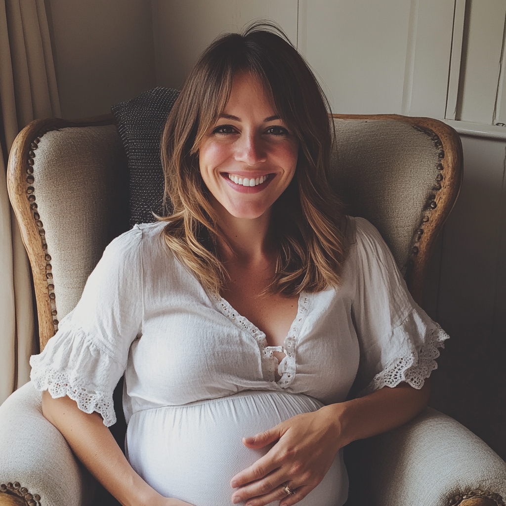 A smiling pregnant woman | Source: Midjourney