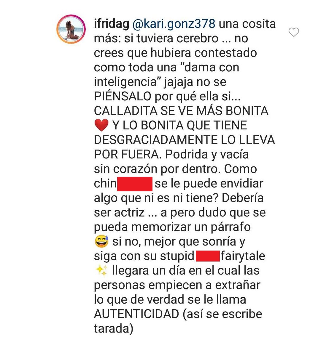 Comentario final de Frida.  | Imagen: Instagram/ Ifrida