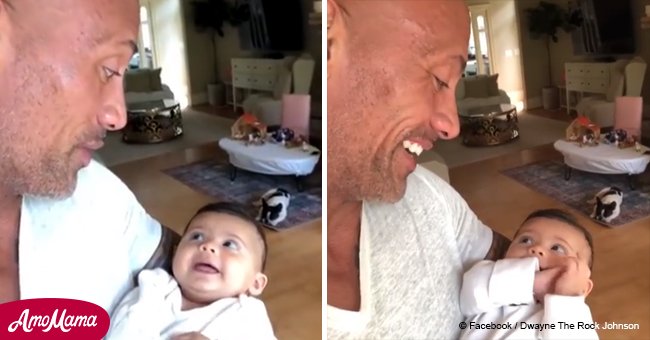  'The Rock' shares adorable video with 3-month-old daughter and it quickly goes viral