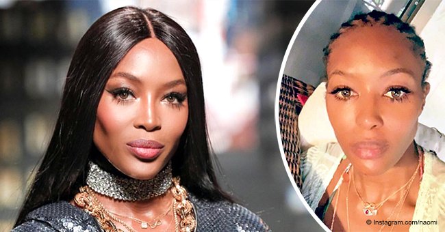 Naomi Campbell shows off her natural hair after revealing she suffered from bald patches