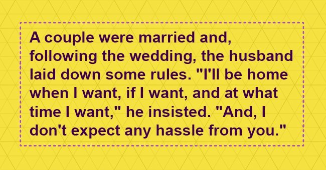 Man wants to impose his dominant rules before marriage, but his bride's clever response breaks them all