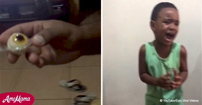 Mum pranks her son by telling him his uncle’s eye has popped out (video)