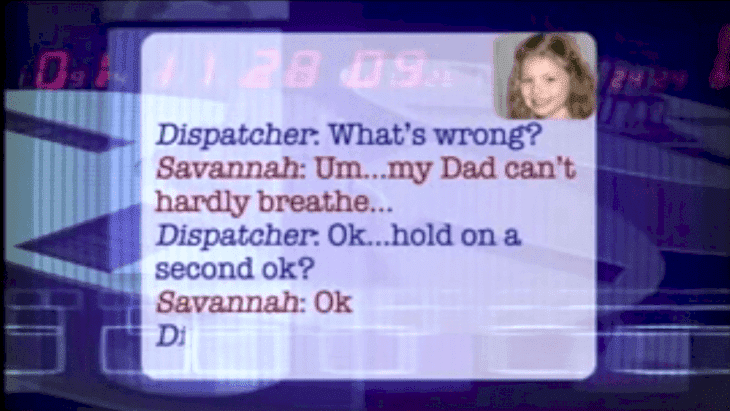 Savannah explains the situation to the 911 dispatcher. | Source: YouTube/jeffsaks123