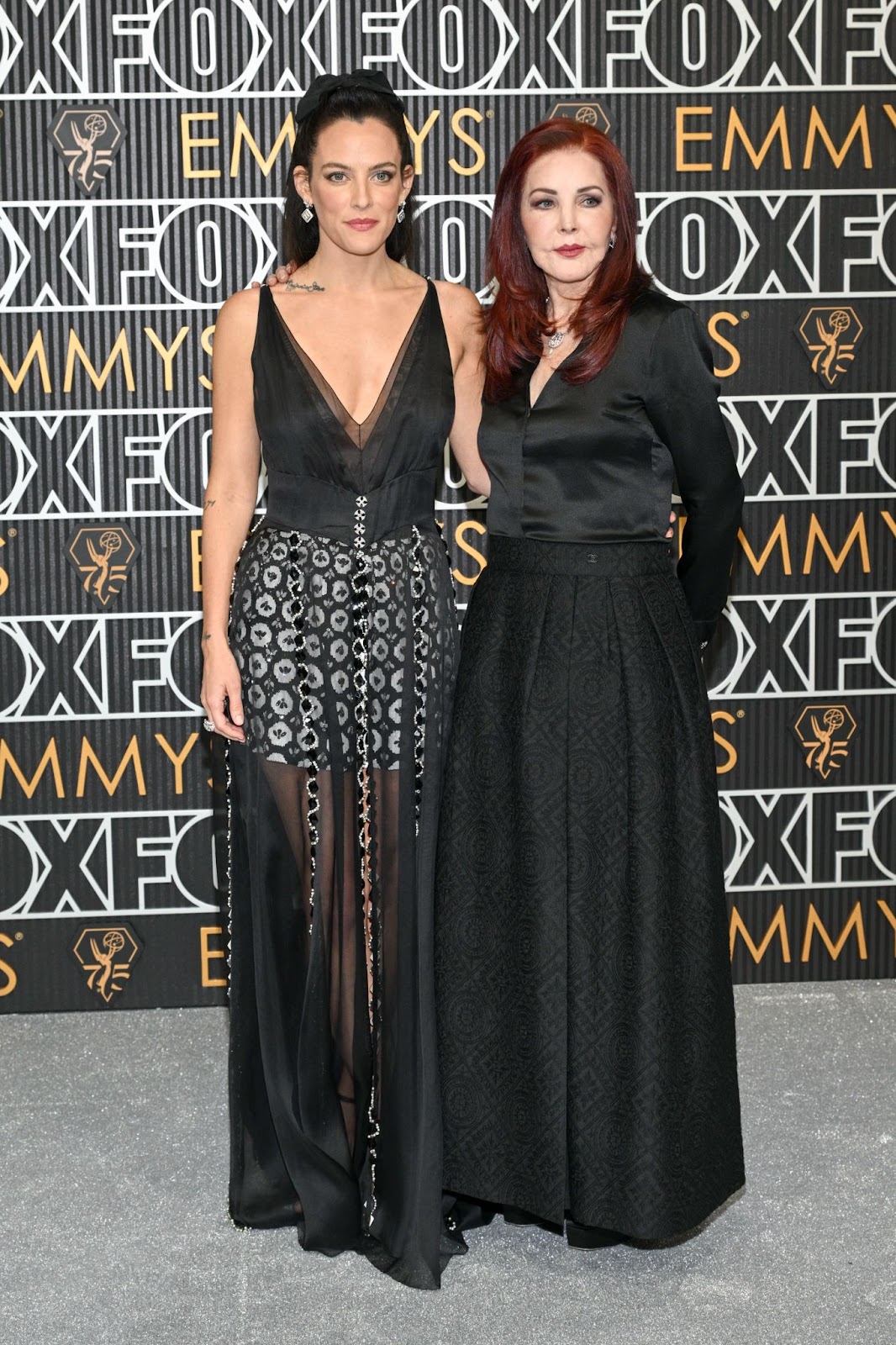 Riley Keough and Priscilla Presley at the 75th Primetime Emmy Awards on January 15, 2024, in Los Angeles, California. | Source: Getty Images