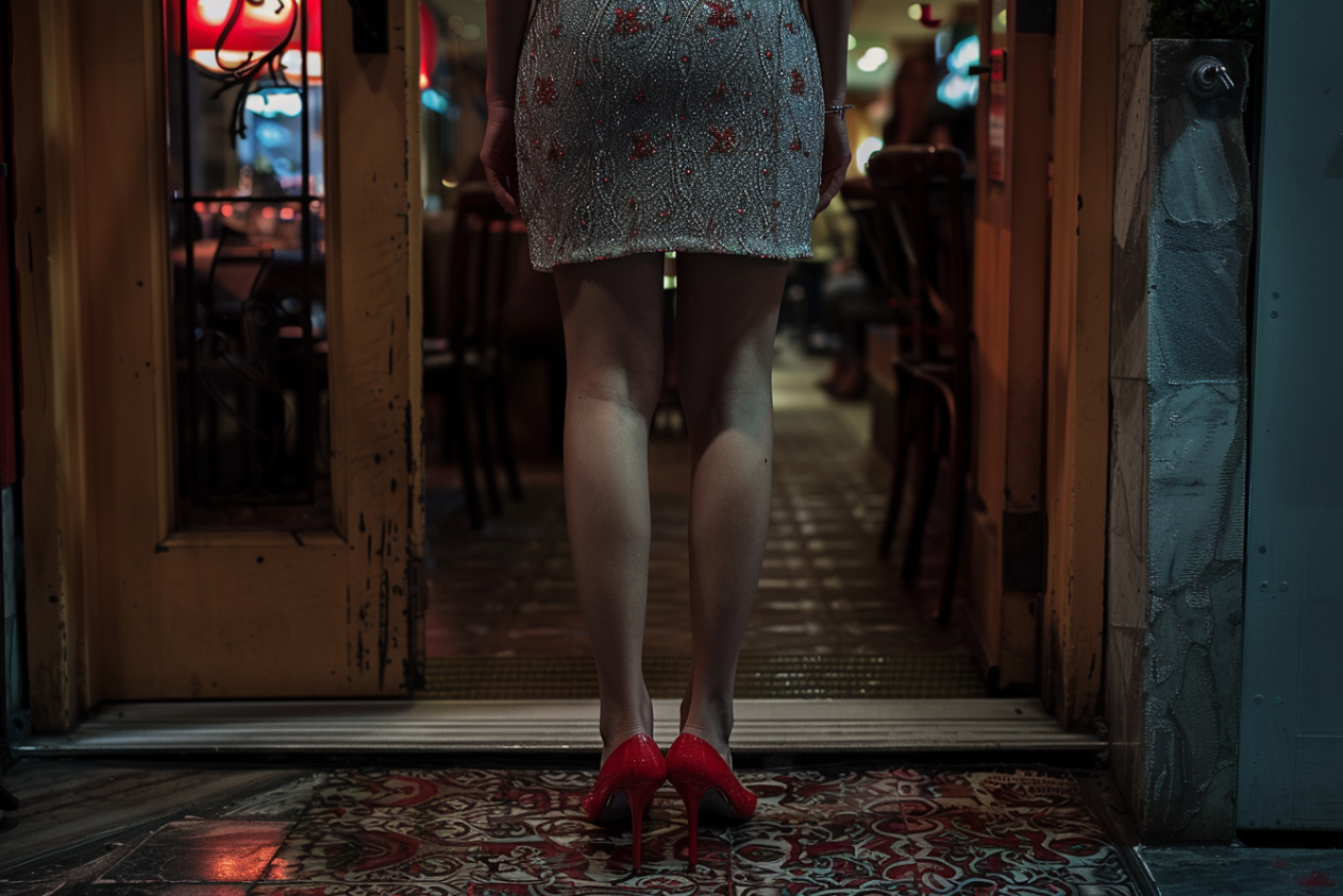 A woman entering a restaurant | Source: Midjourney