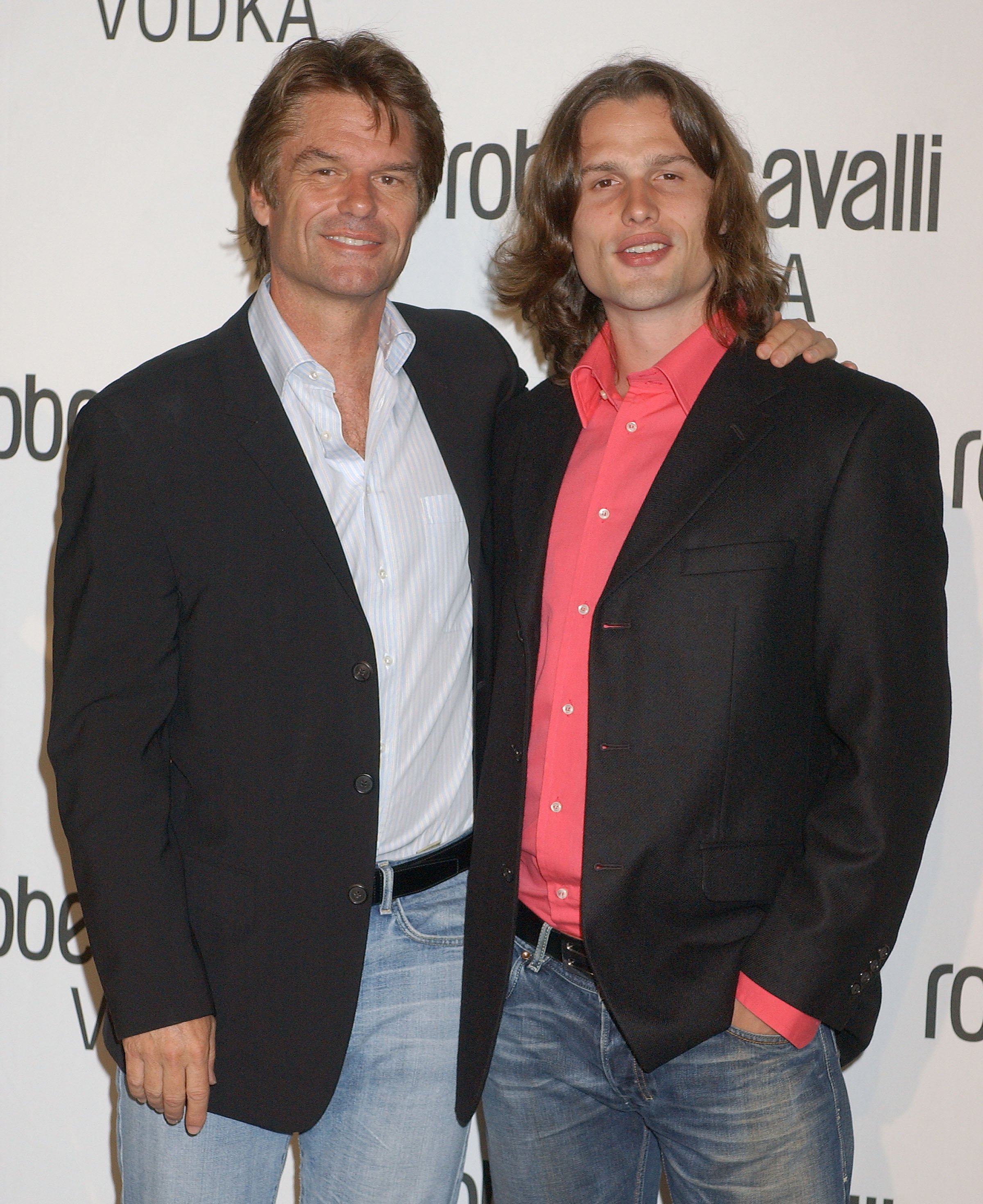 Harry Hamlin and Dimitri Hamlin at the launch of Roberto Cavalli's vodka in California. | Source: Getty Images