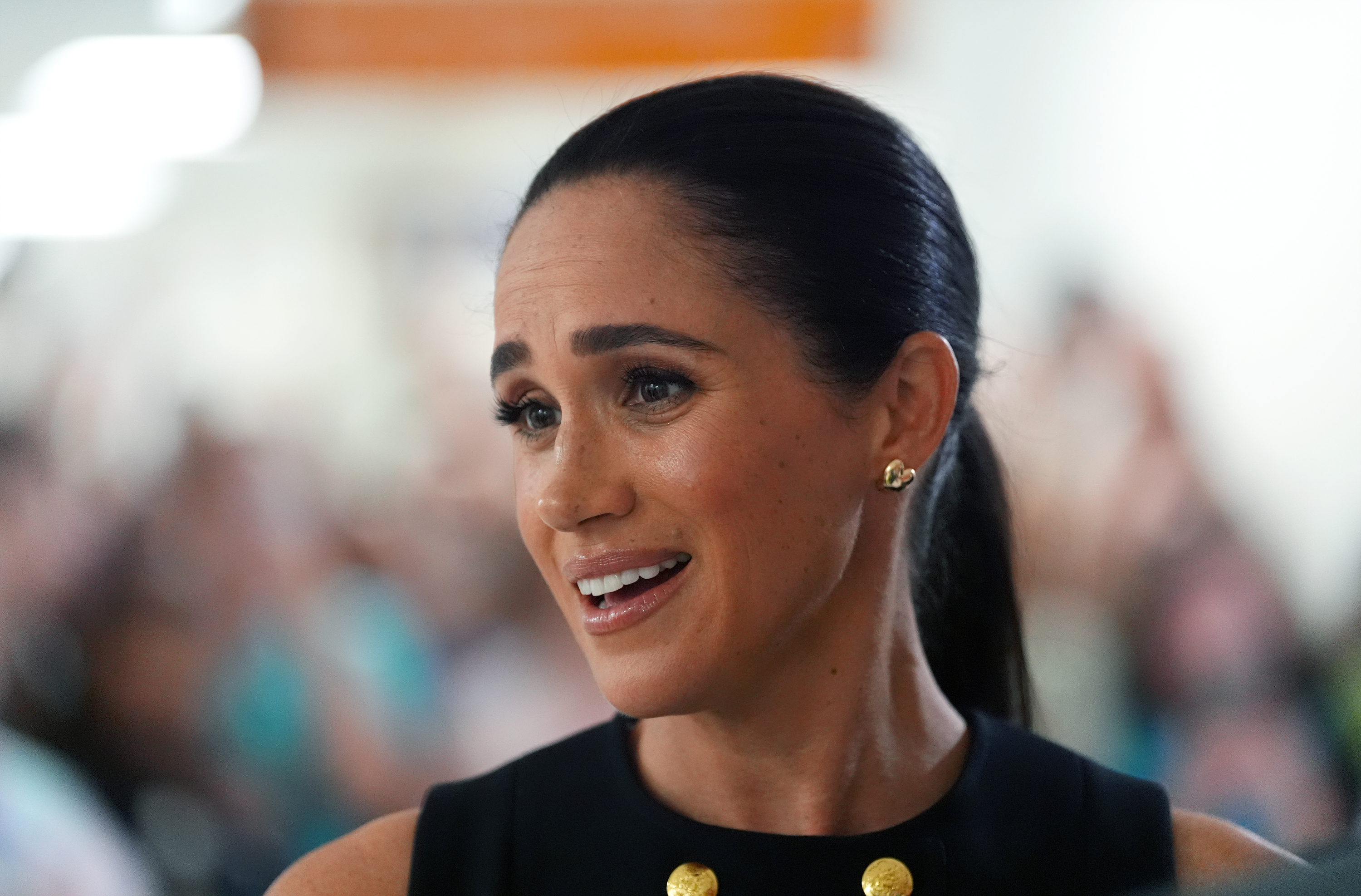 Meghan Markle's relaxed look at the "Cookie Queens" screening became a topic of discussion after photos from the event circulated online. | Source: Getty Images