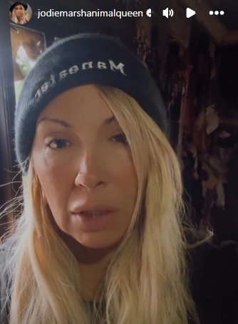 Jodie Marsh appeared tearful in an Instagram Story posted on January 12, 2026, as she addressed the emotional aftermath of the fire that devastated her home at Fripps Farm. | Source: Instagram/jodiemarshanimalqueen