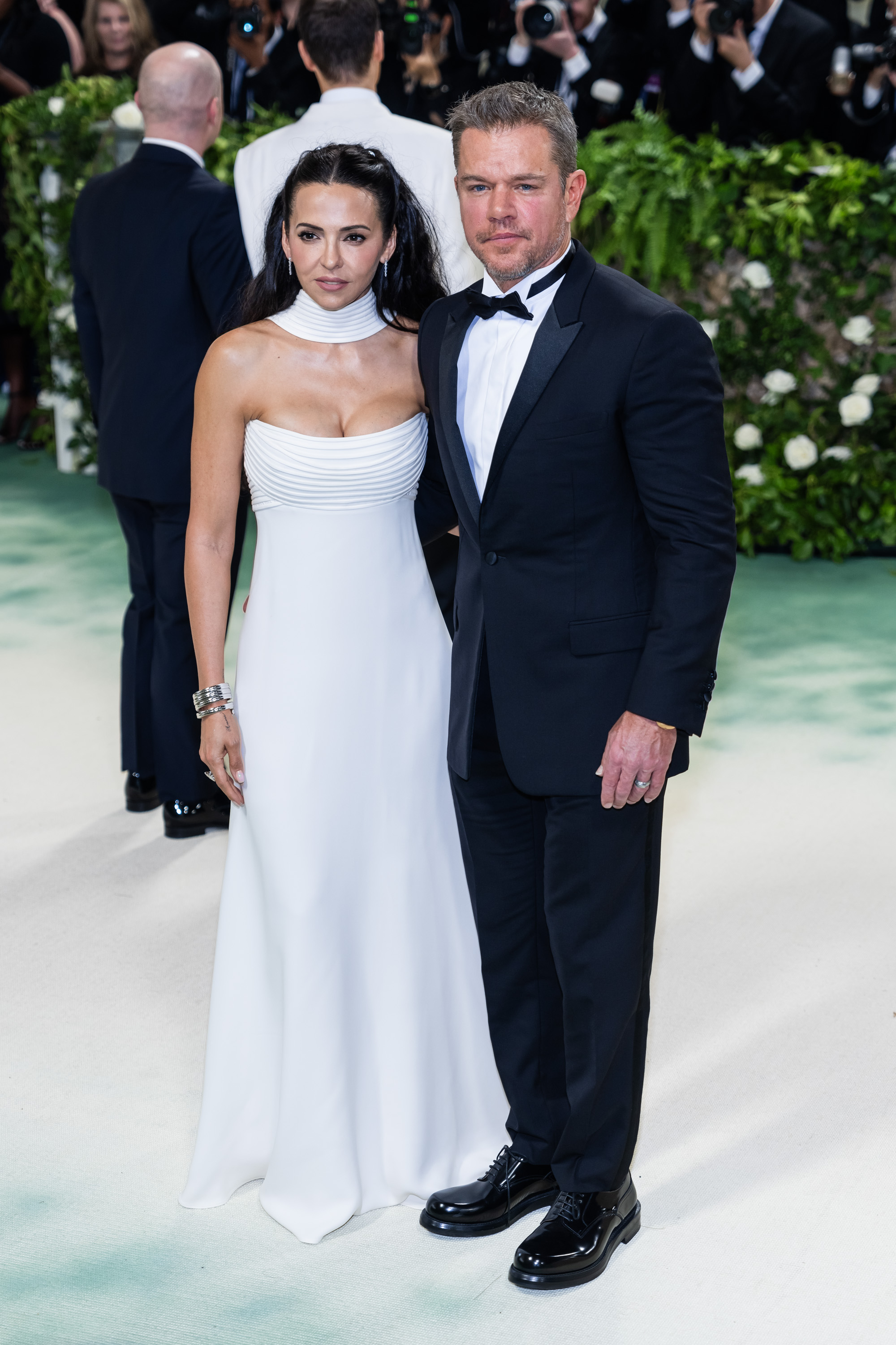 Luciana Barroso and Matt Damon at the 2024 Met Gala Celebrating "Sleeping Beauties: Reawakening Fashion" in New York City on May 6, 2024 | Source: Getty Images