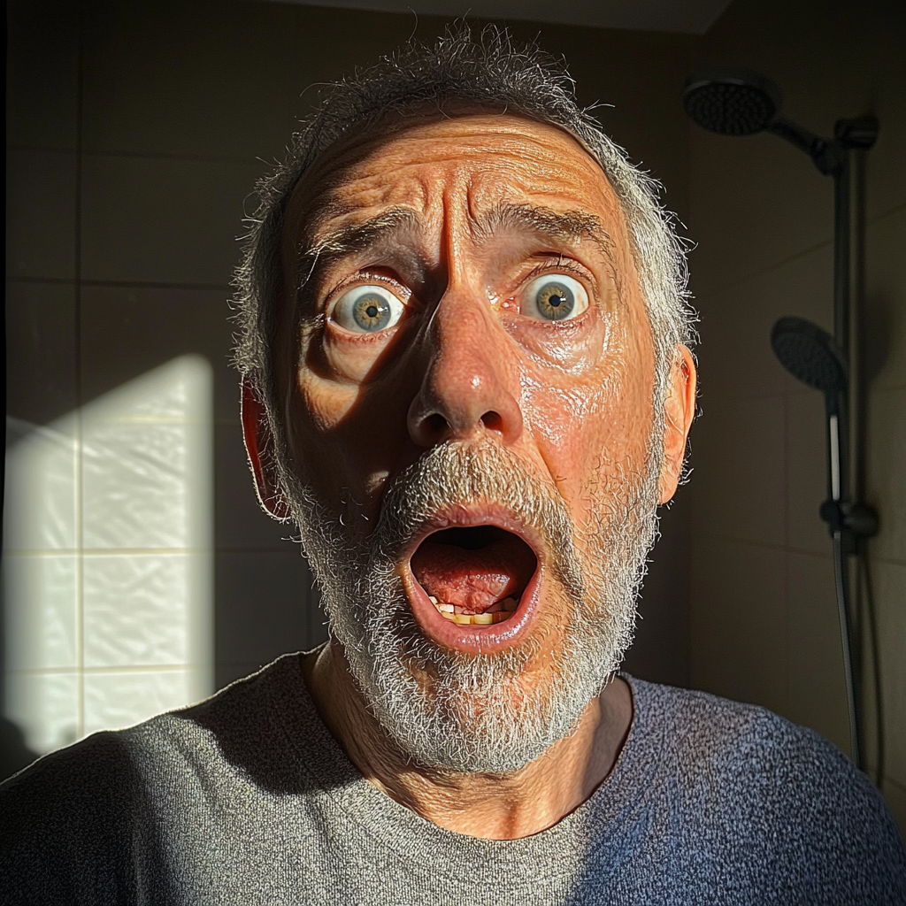 A shocked older man | Source: Midjourney