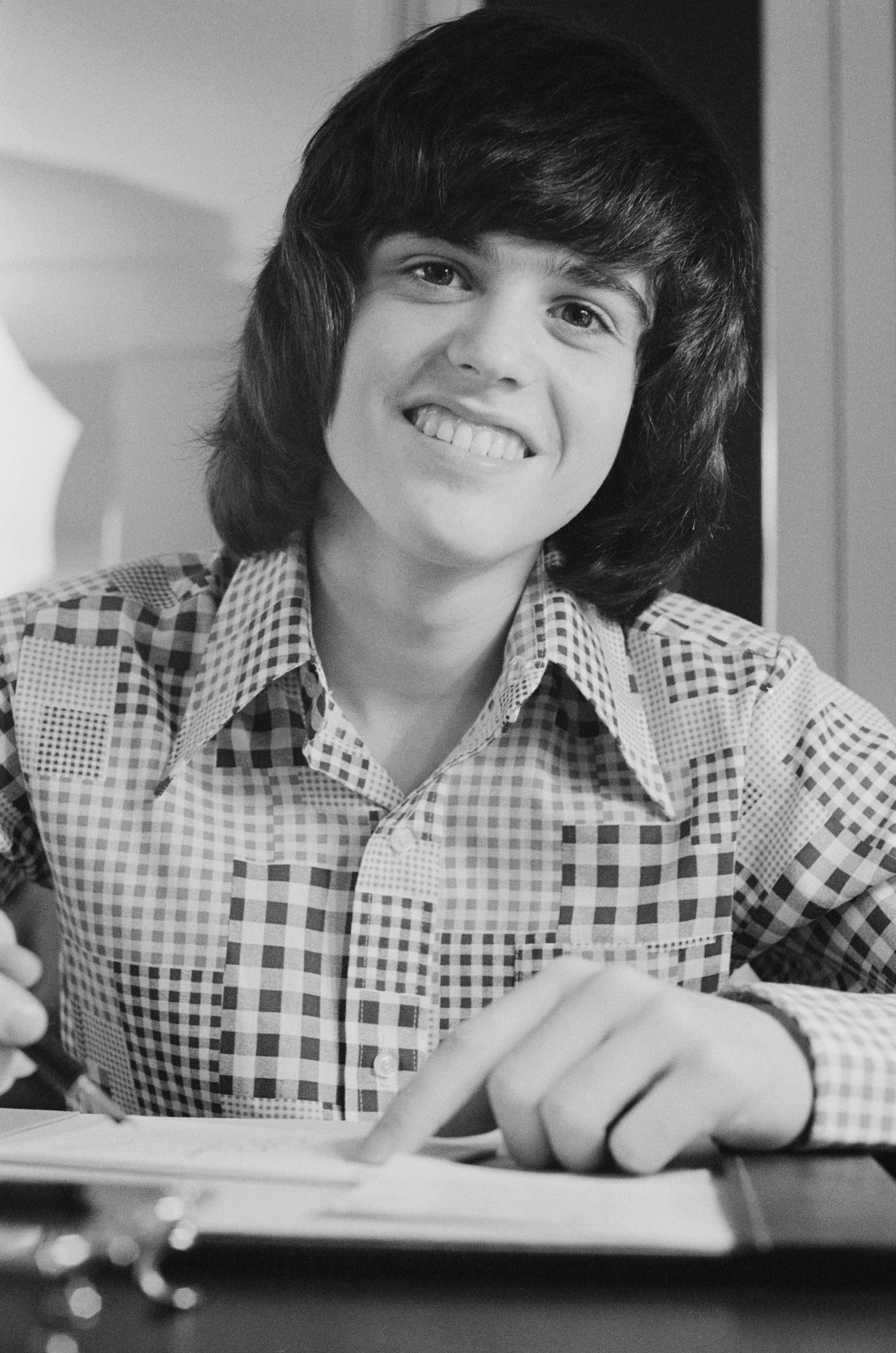 Donny Osmond photographed in a black and white picture on March 2, 1973 | Source: Getty images