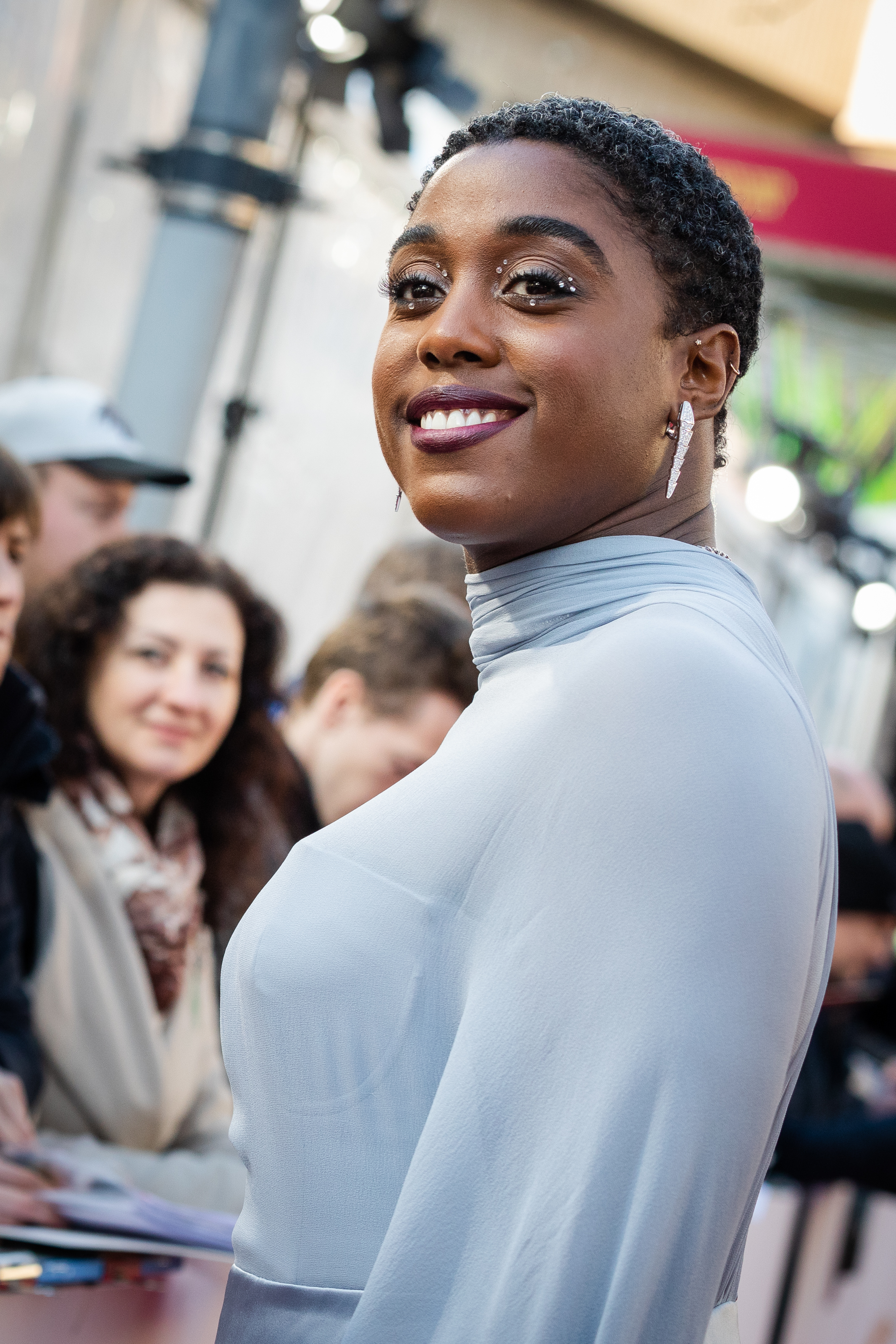 Lashana Lynch wears Bulgari dress attends the EE BAFTA Film Awards 2023 at The Royal Festival Hall on February 19, 2023 in London, England | Source: Getty Images