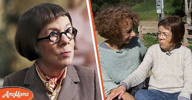 Actress Linda Hunt on a scene of TV series "NCIS: Los Angeles" [Left] | Linda Hunt with her partner Karen Kline sitting outside. [Right] | Source: Getty Images