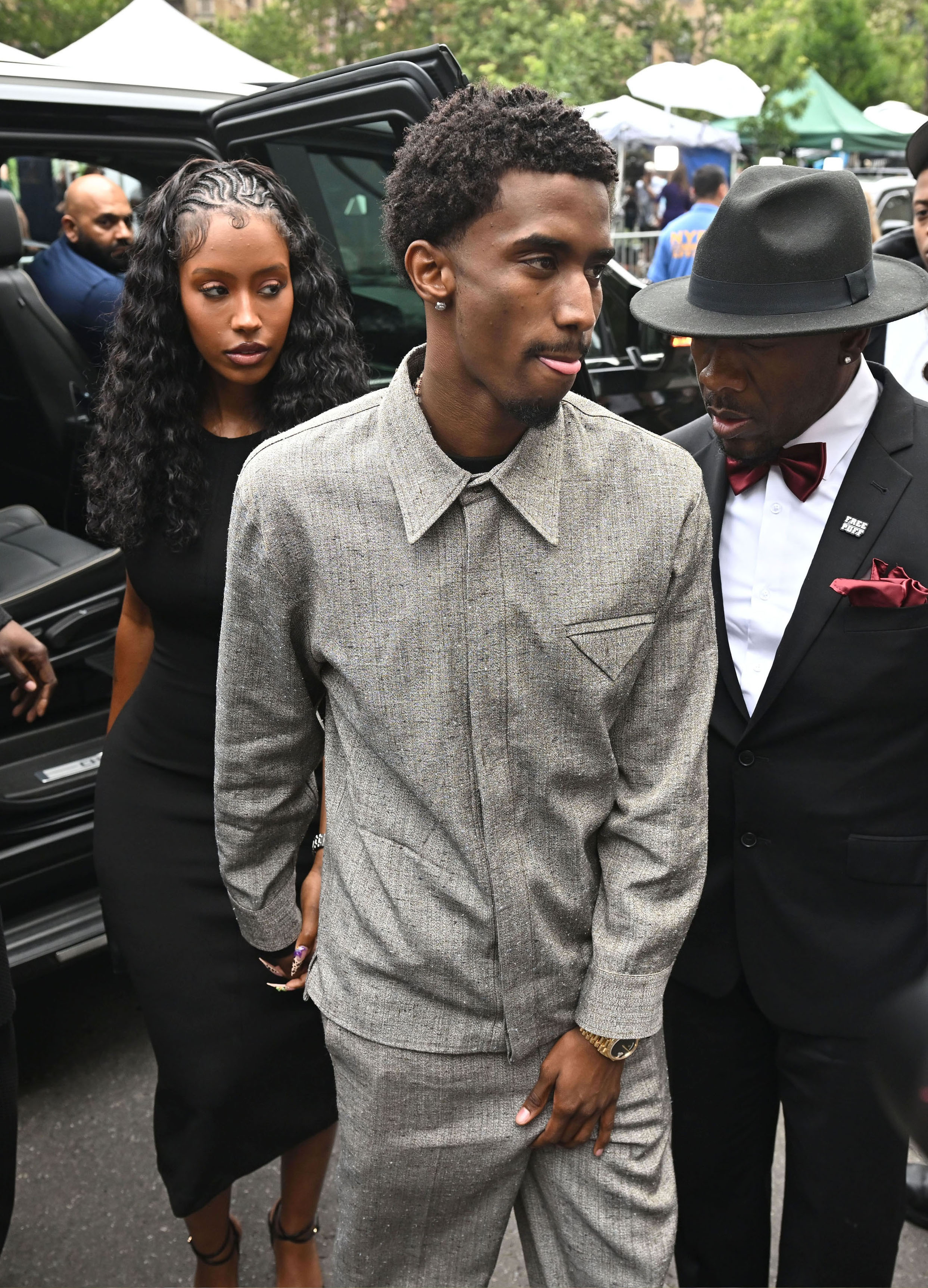 Raven Tracy and Christian Combs pictured outside Manhattan Federal Court on July 2, 2025, in New York City. | Source: Getty Images