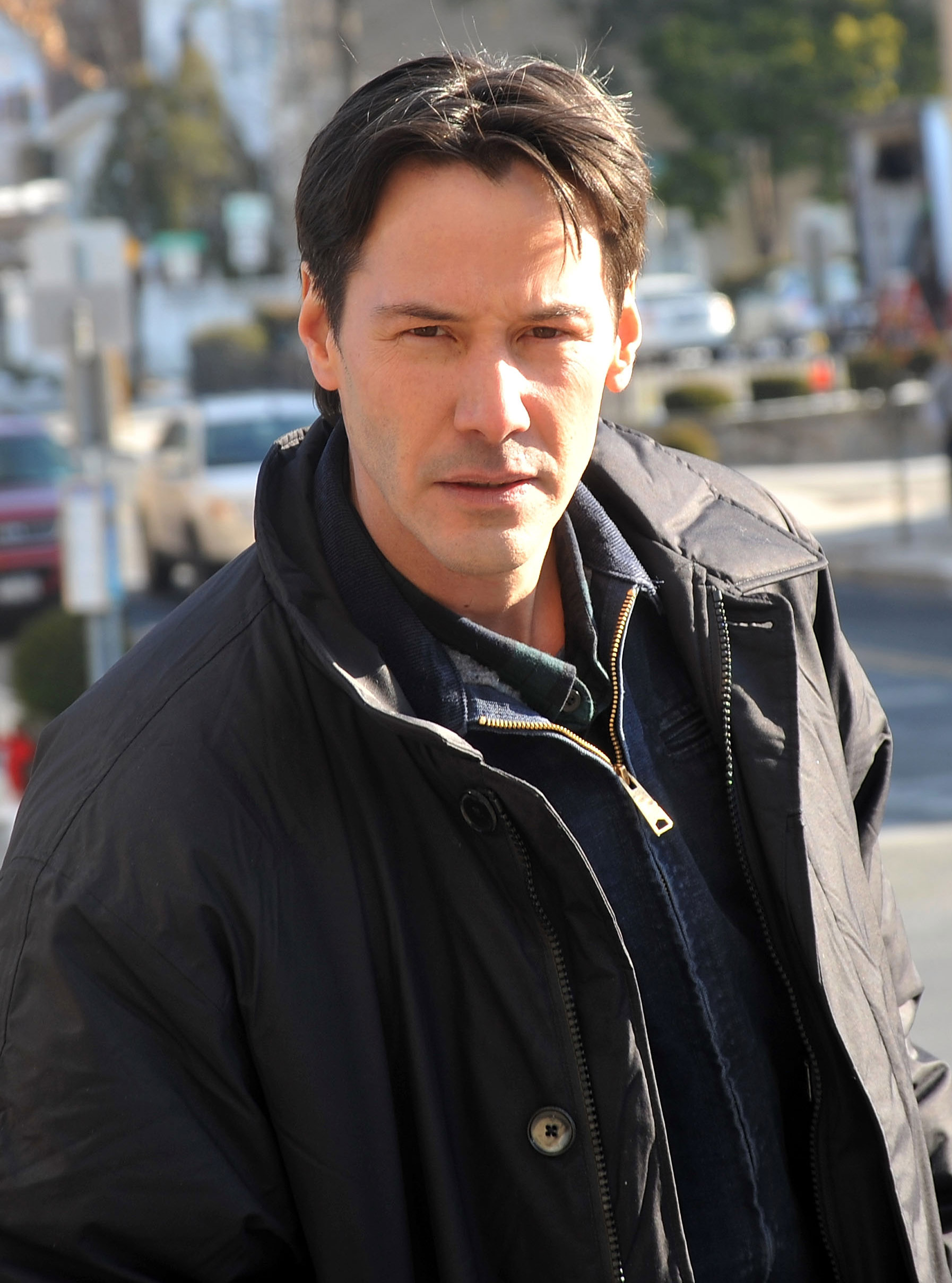 Keanu Reeves on location for "Henry's Crime" on January 12, 2010, in Tarrytown, New York.